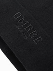 Men's knitted beanie hat with embroidered inscription - black V1 OM-ACWH-0120