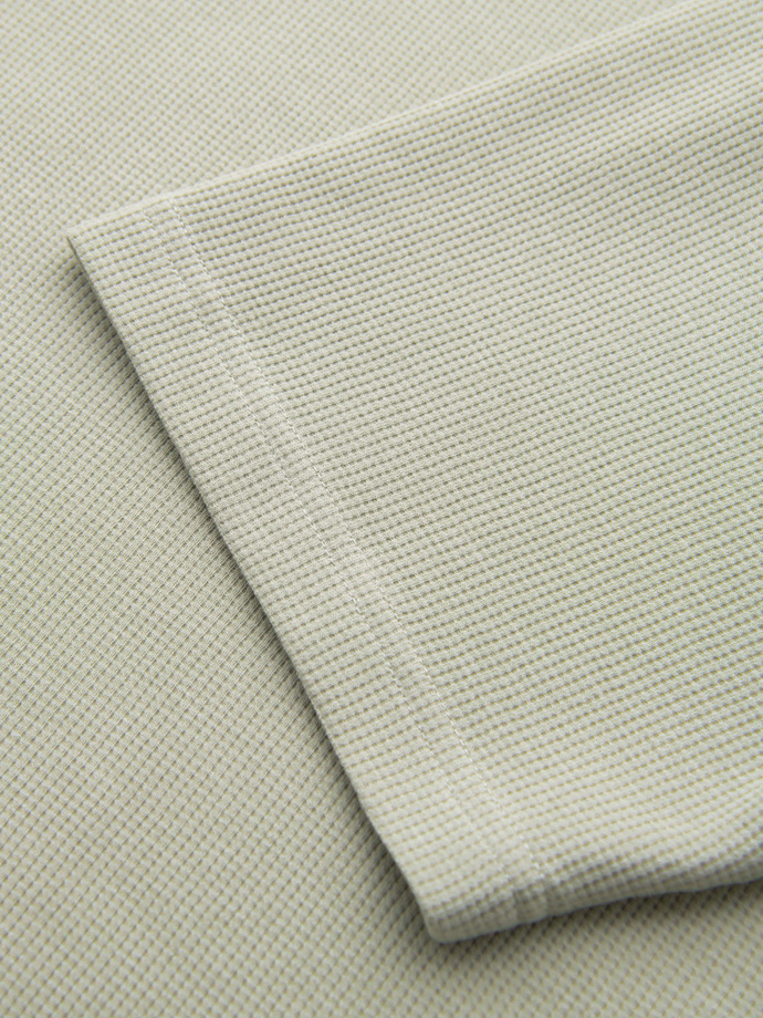 Men's waffle-textured T-shirt with round neckline - pistachio V4 OM-TSCT-0197