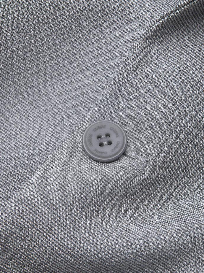 Men's elegant blazer with decorative buttons on cuffs - grey V2 OM-BLZB-0114