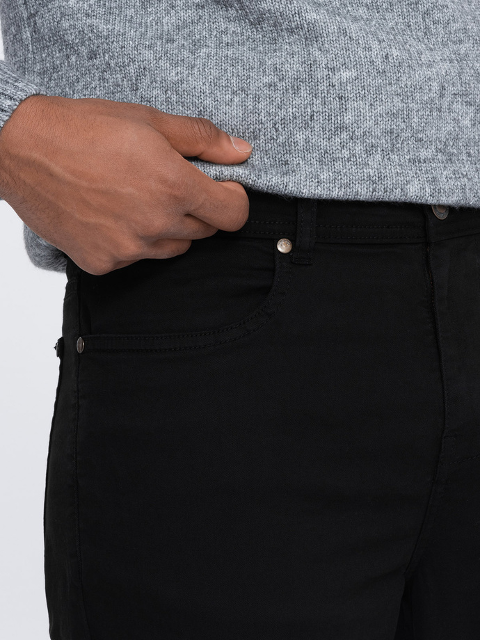 Pantaloni chino croiți pentru bărbați - negru V1 OM-PACP-0151