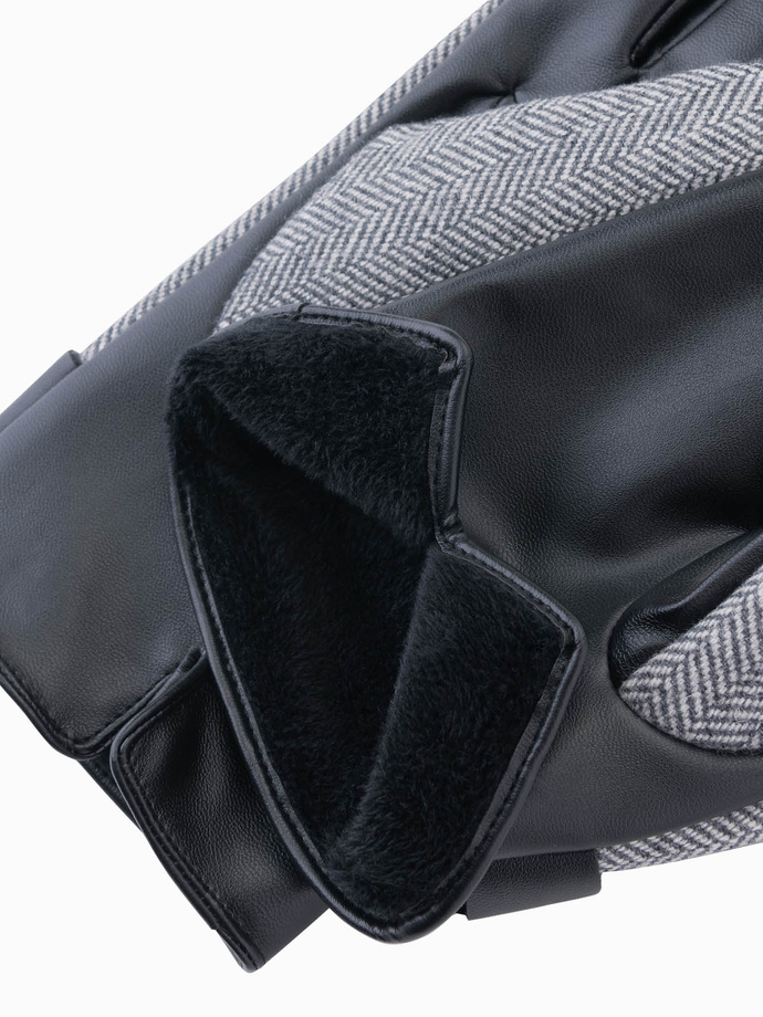 Mănuși bărbătești elegante din amestec de lână - gri melange V1 OM-ACGL-0111