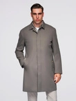 Men's insulated coat with hood and concealed zipper - black V1 OM-COWC-0110