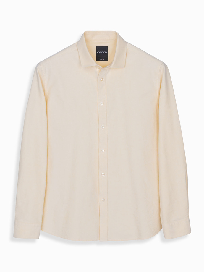 Cămașă oxford elegantă pentru bărbați cu broderie și buzunar - albastru V1 OM-SHOS-0173