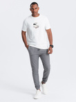 Pantaloni de trening bărbătești din tricot structurat - grafit V5 OM-PASK-0211