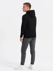 Pánska mikina s potlačou HOODIE - čierna V3 OM-SSPS-0152