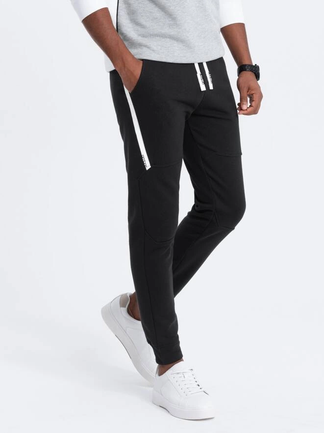 Pantaloni de trening cu imprimeu pentru bărbați JOGERRY - negru V2 OM-PASK-0138