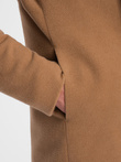 Men's coat with asymmetrical fastening - camel V4 OM-COWC-0102