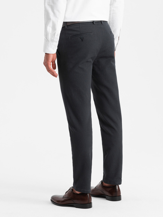 Pantaloni chino clasic cu textură delicată pentru bărbați - grafit V4 OM-PACP-0188