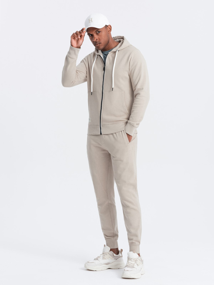 Men's sweatshirt set unbuttoned sweatshirt + jogger pants - ash V1 Z82