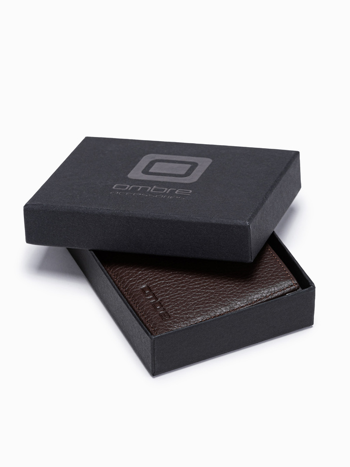 Men's leather wallet - brown A609