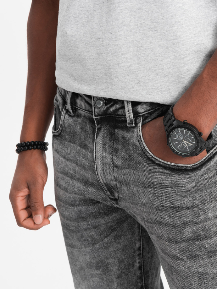 Vyriškos džinsinės kelnės SLIM FIT - pilkos V4 OM-PADP-0110