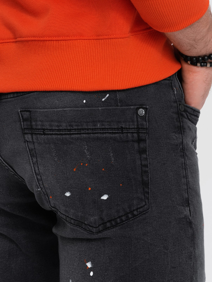 Pantaloni tip barbati SKINNY FIT - negru P1063