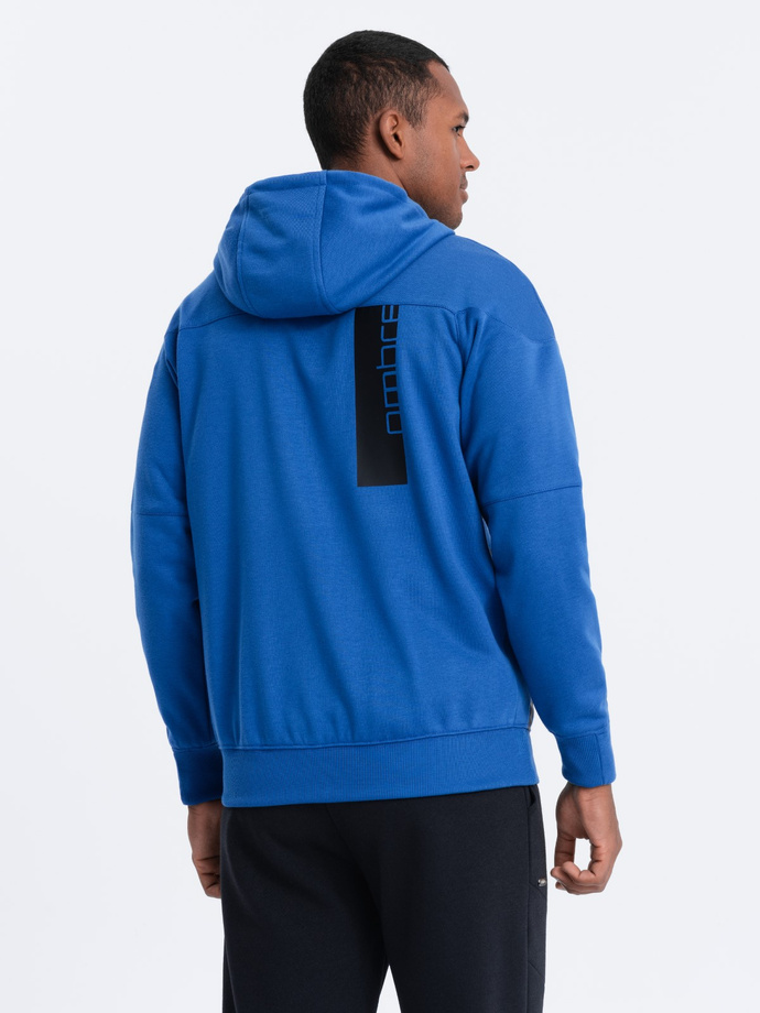 Pánska mikina na zips - modrá V5 OM-SSZP-22FW-006