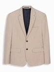 Elegant men's SLIM FIT jacket with rayon - beige V2 OM-BLZB-0135