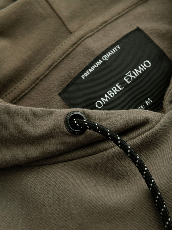 Hanorac kangaroo pentru bărbați cu logo - olive V4 OM-SSNZ-0162