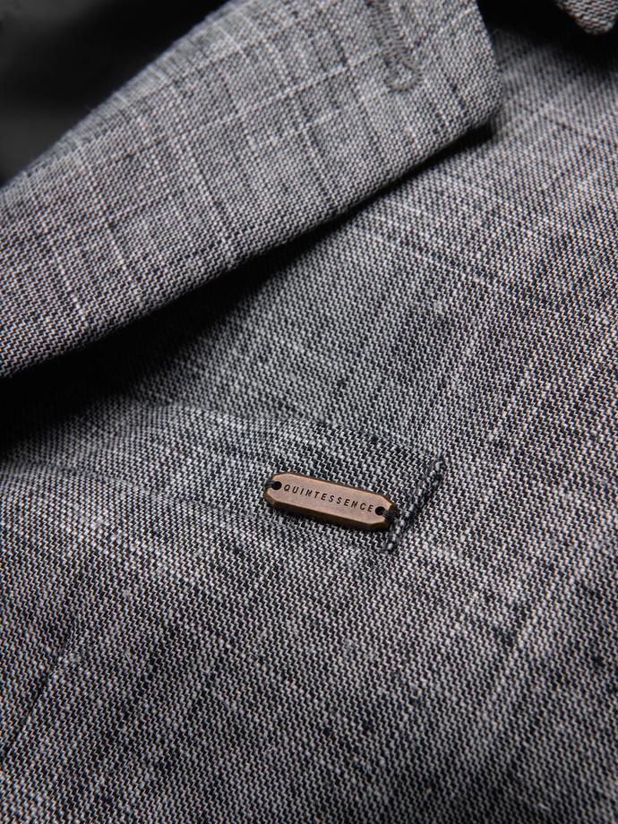 Blazer bărbătesc cu croială REGULAR cu in - grafit V5 OM-BLZB-0128