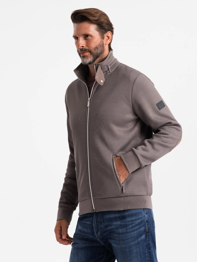 Jachetă pentru bărbați cu guler înalt și interior din fleece - Ash V2 OM-JANP-0154