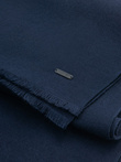 Monochrome men's scarf with tassels - navy blue V2 OM-ACSF-0116