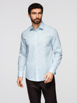 Men's REGULAR FIT shirt with pocket - gray V1 OM-SHCS-0148