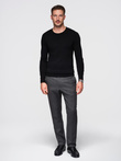 Classic men's sweater with round neckline - black V2 OM-SWBS-0106