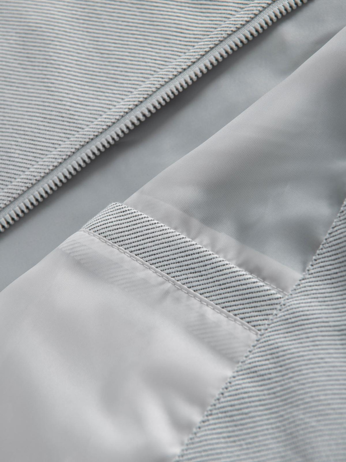 Pánska bunda bomber s raglánovými rukávmi - svetlosivá V4 OM-JANP-0159