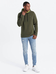 Men's hoodie with zippered pocket - olive V2 OM-SSNZ-22FW-006