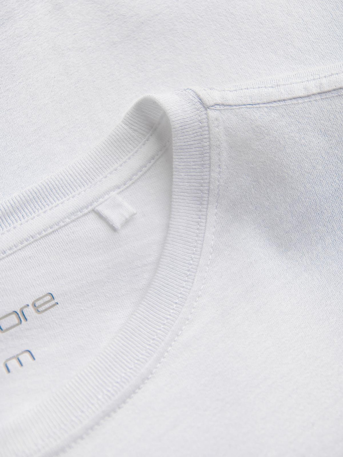 Pánské tričko s potiskem a dlouhým rukávem - bílé 2 OM-LSPT-0119