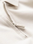 Men's polo longsleeve with zippered collar - cream V3 OM-POLS-0130