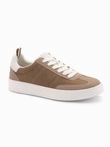 Adidași old-school pentru bărbați cu talpă groasă - maro deschis V1 OM-FOSL-0170