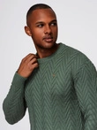 Knitted monochrome men's viscose cardigan - navy blue V1 OM-SWCD-0126