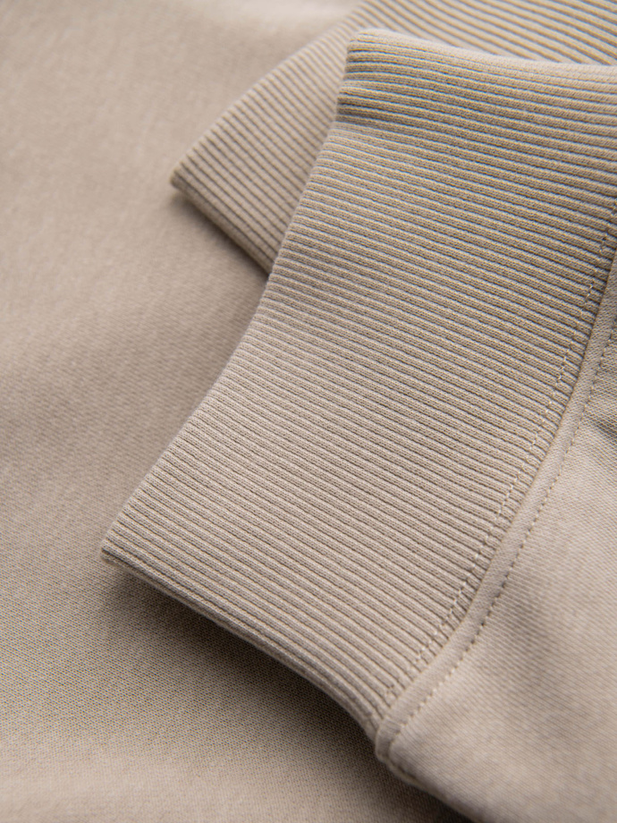 Pantaloni de trening bărbătești din tricot structurat - bej deschis V1 OM-PASK-0211