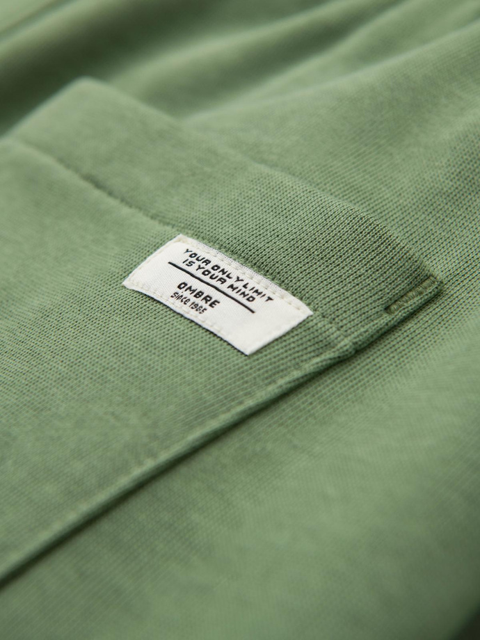 Pantaloni de trening pentru bărbați cu picior fără căptușeală - verde V3 OM-PABS-0206