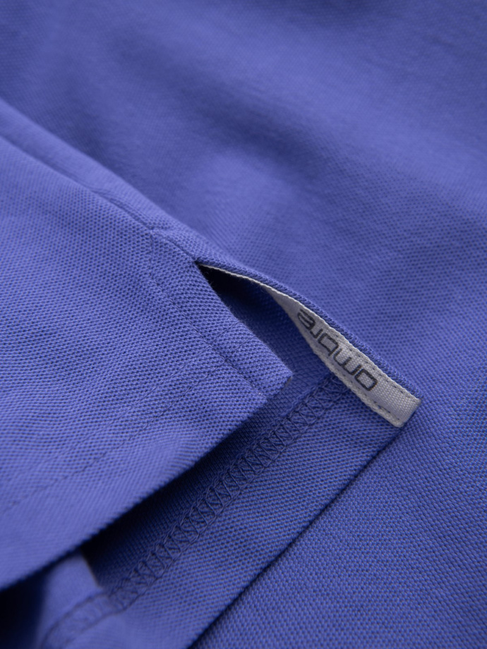 BASIC tricou polo pentru bărbați, tricou piqué monocolor - violet V12 OM-POBS-0100