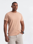 Tricou clasic din bumbac pentru bărbați BASIC - culoare carne V9 OM-TSBS-0146