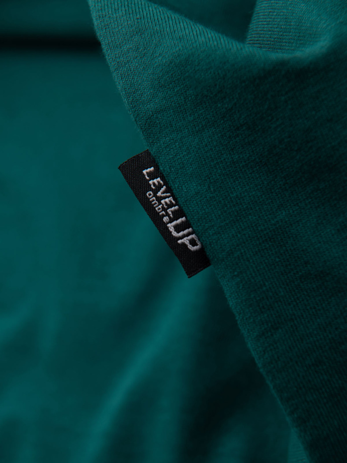 Men's cotton t-shirt with pocket print - dark green V5 OM-TSPT-0154