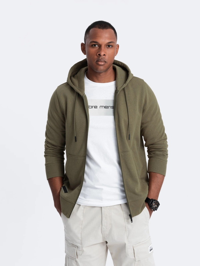 BASIC men's cotton stretch sweatshirt - olive V2 OM-SSBZ-0160