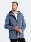 Men's transitional jacket with hood - blue V3 OM-JANP-22FW-005