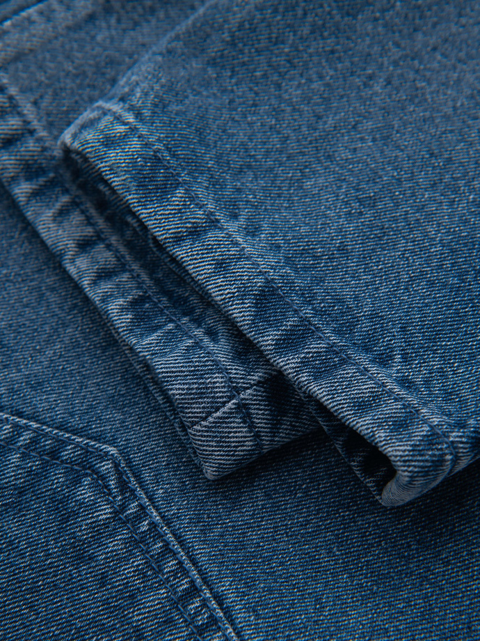 Pantaloni din denim pentru bărbați CARROT FIT cu margini frecate - albastru V2 OM-PADP-0250
