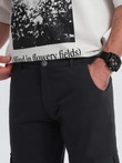 Vyriškos krovininės kelnės STRAIGHT LEG su dryžuotomis kišenėmis - juodos V4 OM-PACG-0197