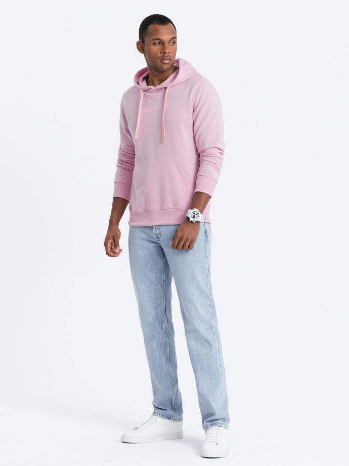 Men's printed hoodie - pink B1351