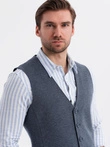 Set elegant costum bărbați vestă + pantaloni scurți - albastru marin V1 Z112
