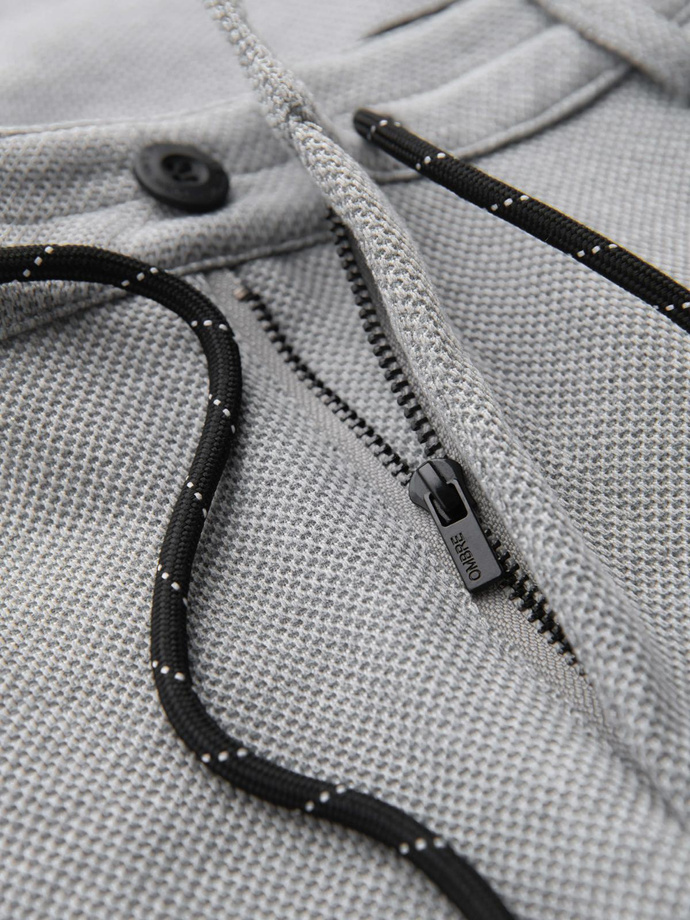 Pantaloni bărbătești tricotați cu talie elastică - gri deschis V1 OM-PACP-0116