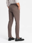 Vyriškos uniforminės chino kelnės REGULAR FIT - rudos V1 OM-PACP-0183