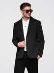 Men's jacket with high collar and hood - black V2 OM-BLZB-0133