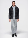 Jachetă pentru bărbați din puf natural ultraușor cu husă de depozitare - negru V1 OM-JALP-0211