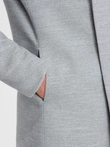 Men's coat with asymmetrical fastening - grey melange V1 OM-COWC-0102