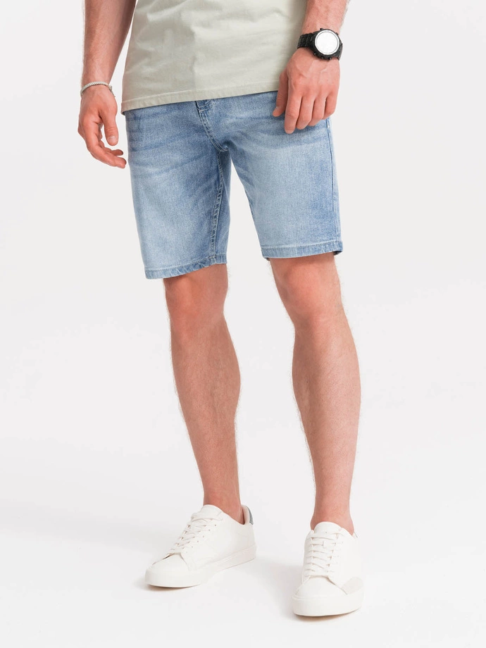 Men's denim short shorts - light blue V1 OM-SRDS-0113