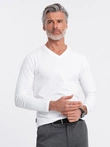 Men's unprinted longsleeve with a crew neckline - white V3 OM-LSBL-0108