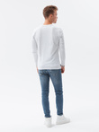 Men's plain longsleeve L135 - white V1