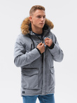 Men's winter jacket - grey C512